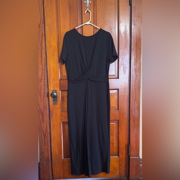 Garnet Hill Twist Front Jumpsuit Size Large Black Like New - Picture 2 of 10